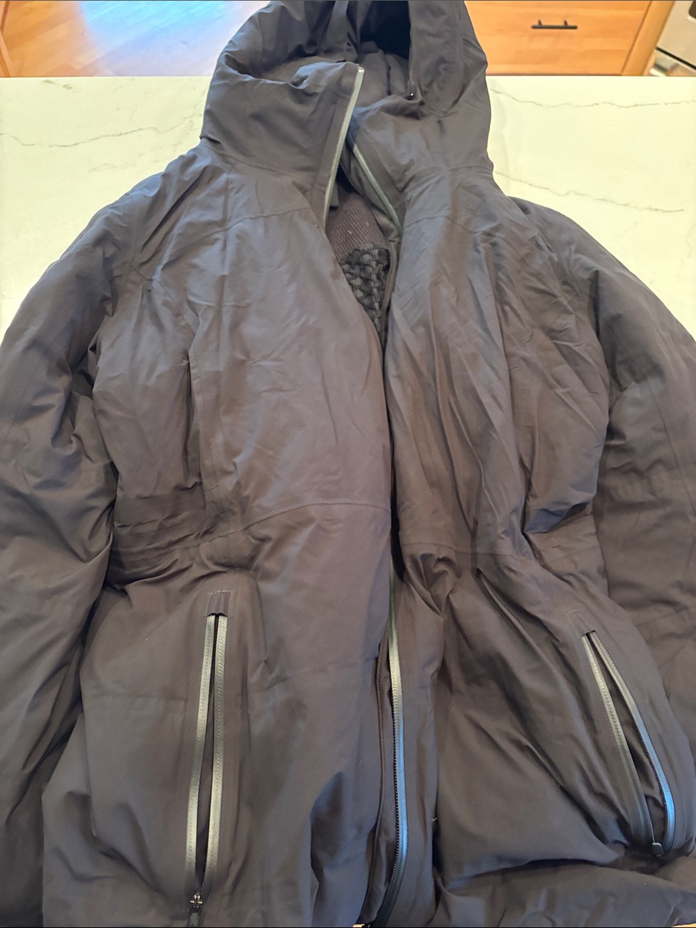 lululemon athletica Black Hooded Puffer Coat